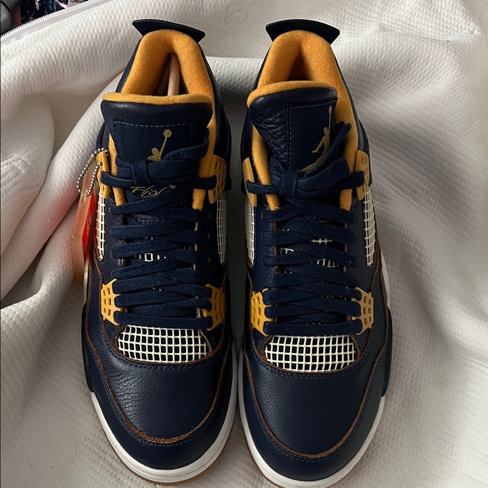 Jordan Navy and Gold Sneakers